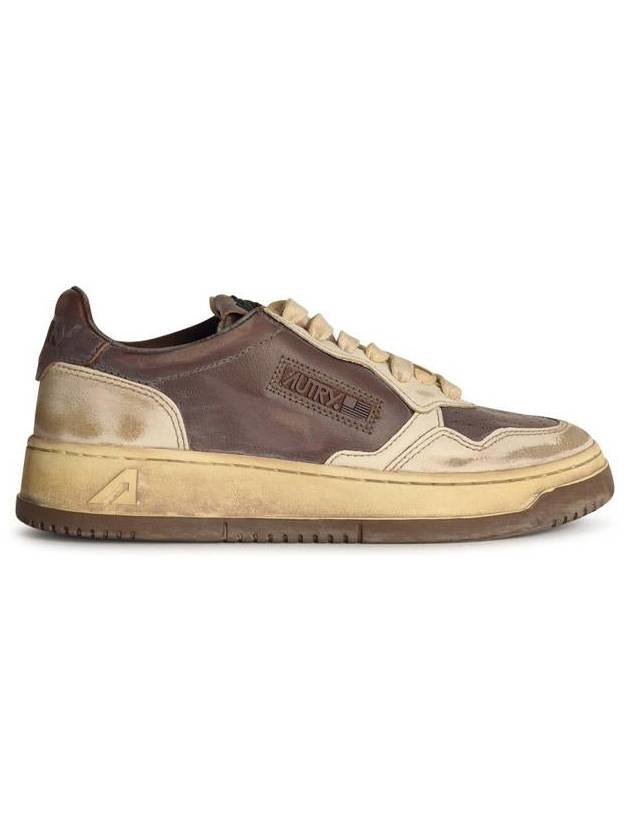 Autry 'Super' Brown Leather Sneakers - AUTRY - BALAAN 1