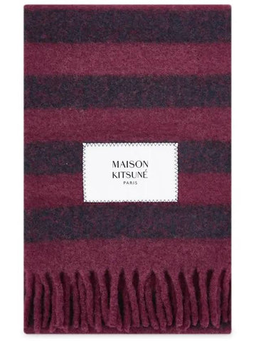 Women's Logo Patch Grape Ink Blue Muffler LW06202WA0019 GB - MAISON KITSUNE - BALAAN 1