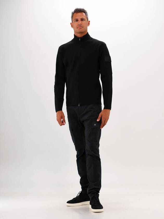 Extra Fine Zipper Cardigan Black - CP COMPANY - BALAAN 3