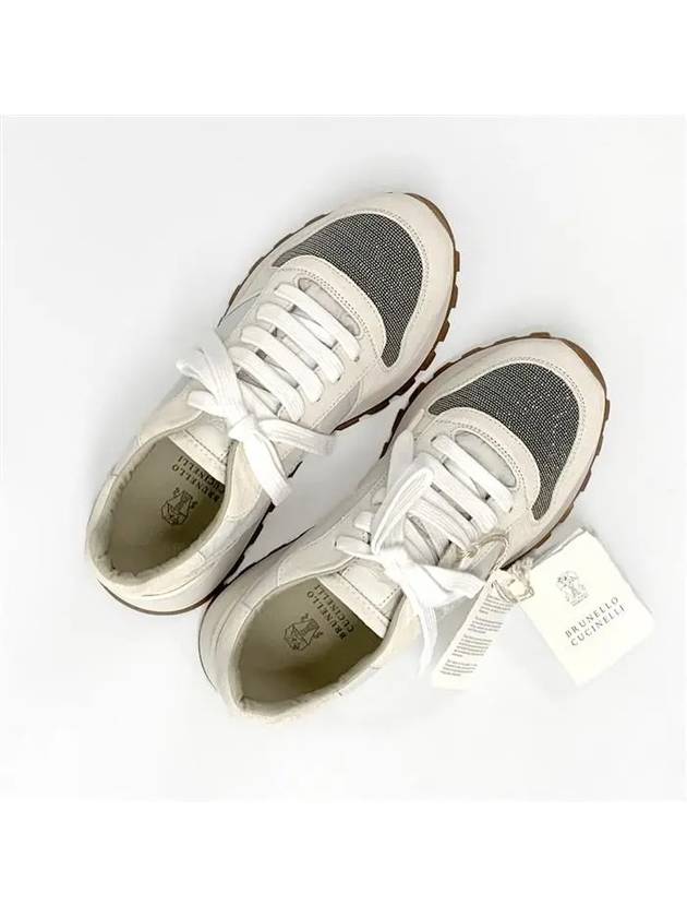 Suede Techno Fabric Runner Low Top Sneakers White - BRUNELLO CUCINELLI - BALAAN 6