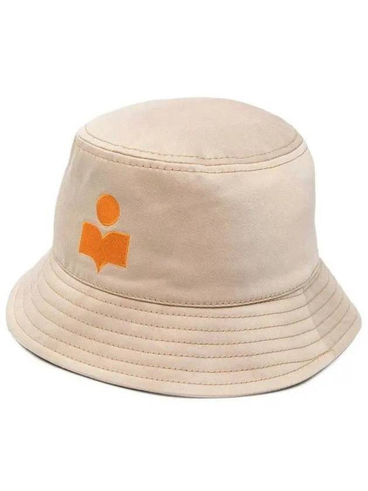 Embroidered Logo Cotton Bucket Hat Beige - ISABEL MARANT - BALAAN 1