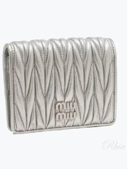 Matelasse Leather Half Wallet Silver - MIU MIU - BALAAN 2