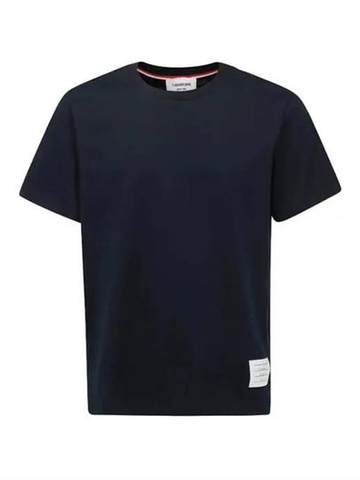 Men's Side Slit Relaxed Short Sleeve T-Shirt Navy - THOM BROWNE - BALAAN 2