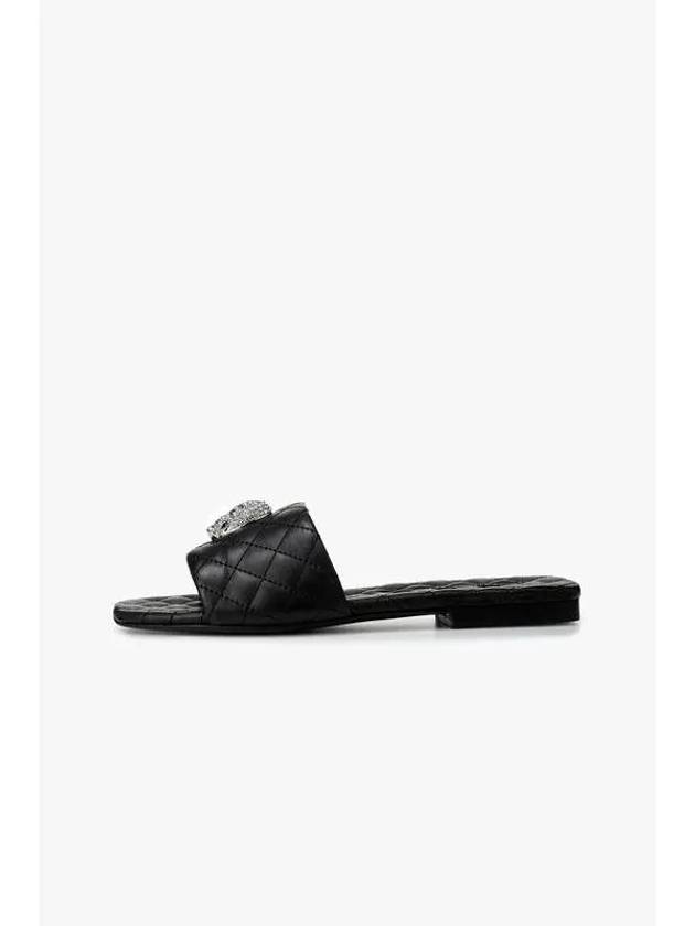 Women s Diamond Stitch Skull Flat Sandals Black - PHILIPP PLEIN - BALAAN 1