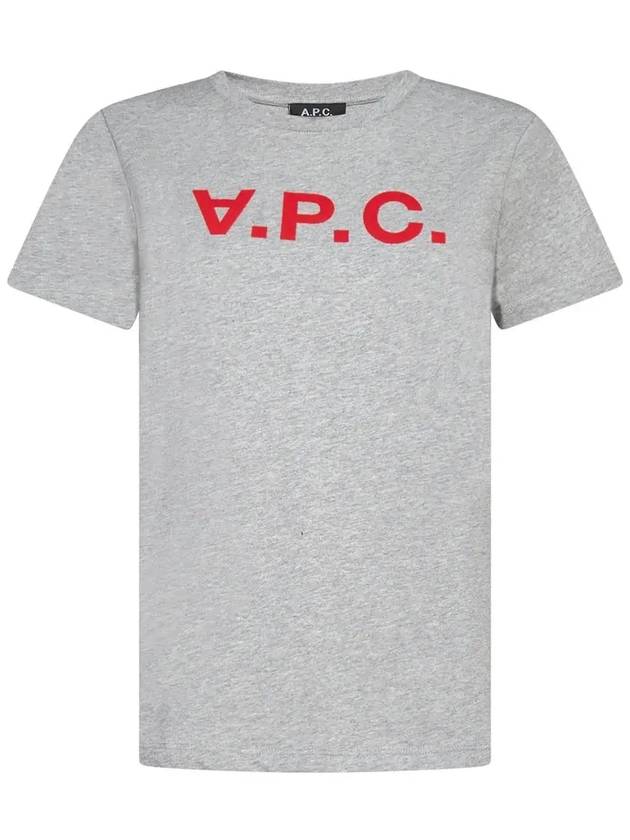 VPC Neon Logo Short Sleeve T-Shirt Grey Red - A.P.C. - BALAAN 3