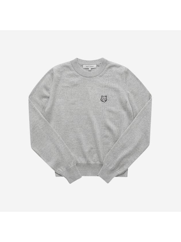 Bold Fox Head Wool Knit Top Grey - MAISON KITSUNE - BALAAN 2