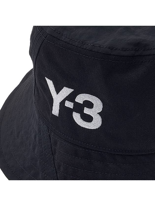 Embroidered Logo Bucket Hat Black - Y-3 - BALAAN 7