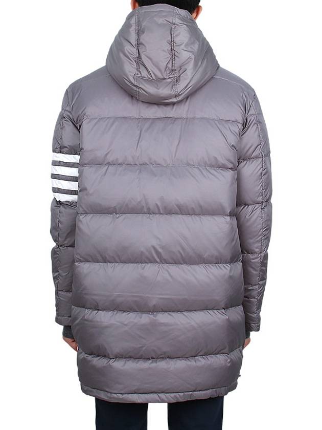 Men's 4 Bar Button Down Hooded Padding Grey - THOM BROWNE - BALAAN 6