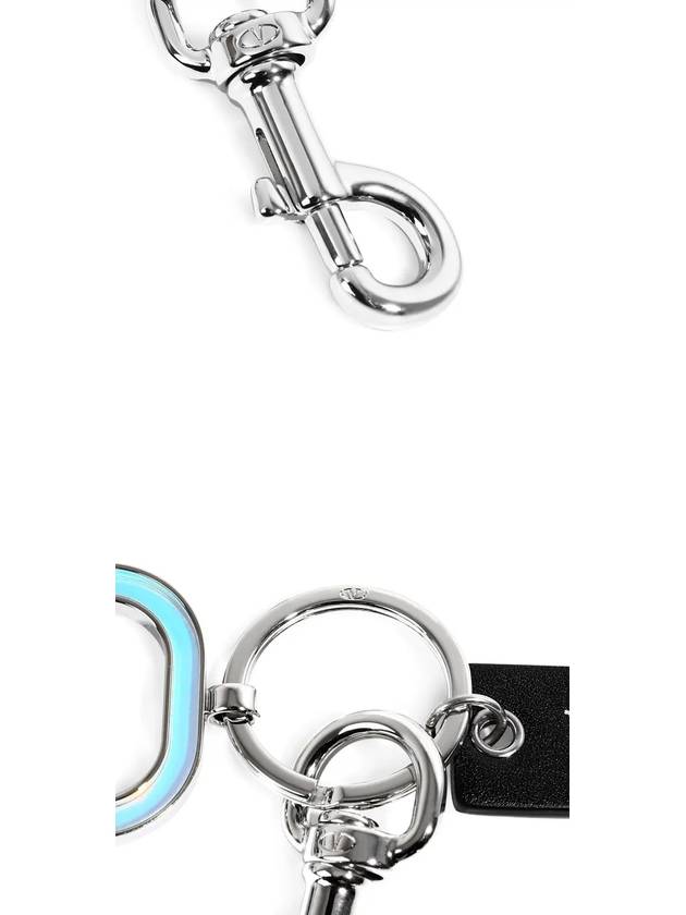 V Logo Signature Key Holder Silver - VALENTINO - BALAAN 4