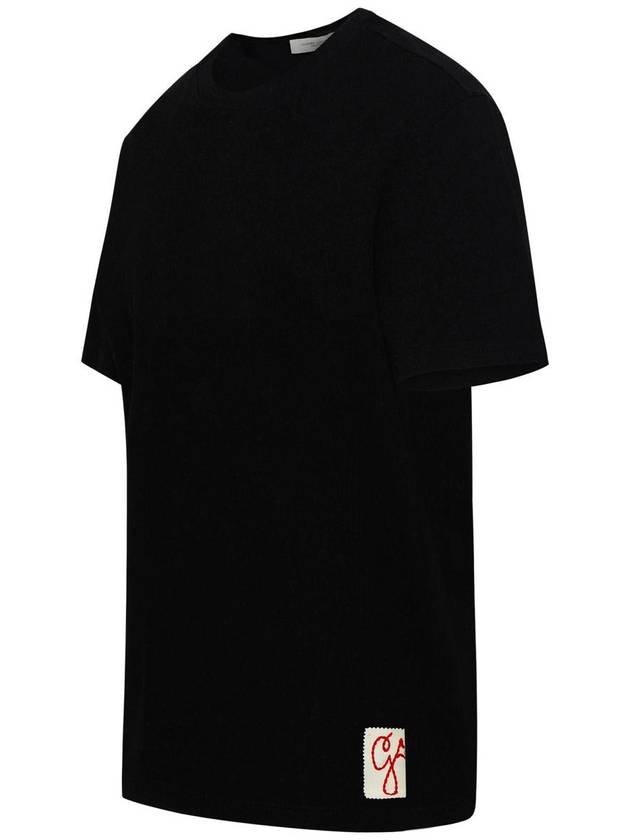 Embroidered Logo Crew Neck Short Sleeve T-Shirt Black - GOLDEN GOOSE - BALAAN 3