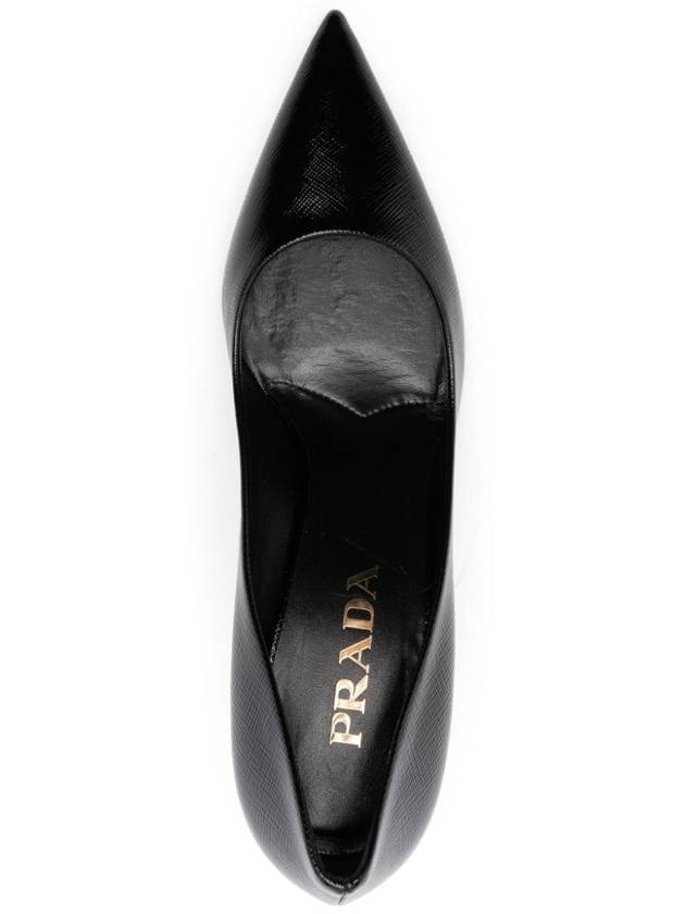 Saffiano Patent Leather Pumps Heel Black - PRADA - BALAAN 5