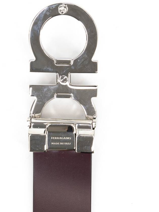 Gancini Reversible Leather Belt Black - SALVATORE FERRAGAMO - BALAAN 7