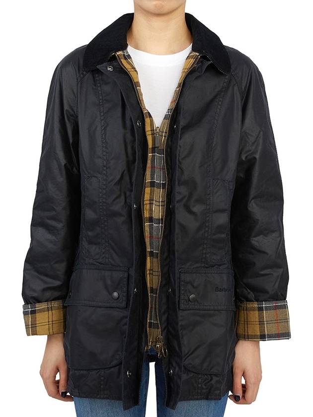 Beadnell Wax Zip-up Jacket Dark Navy - BARBOUR - BALAAN 5