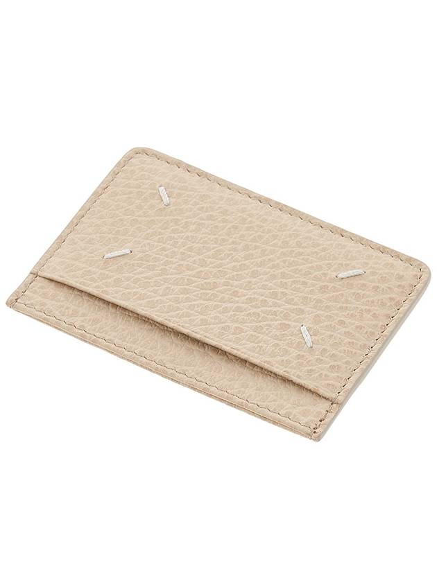 Grain Leather Stitch Card Wallet Beige - MAISON MARGIELA - BALAAN 5