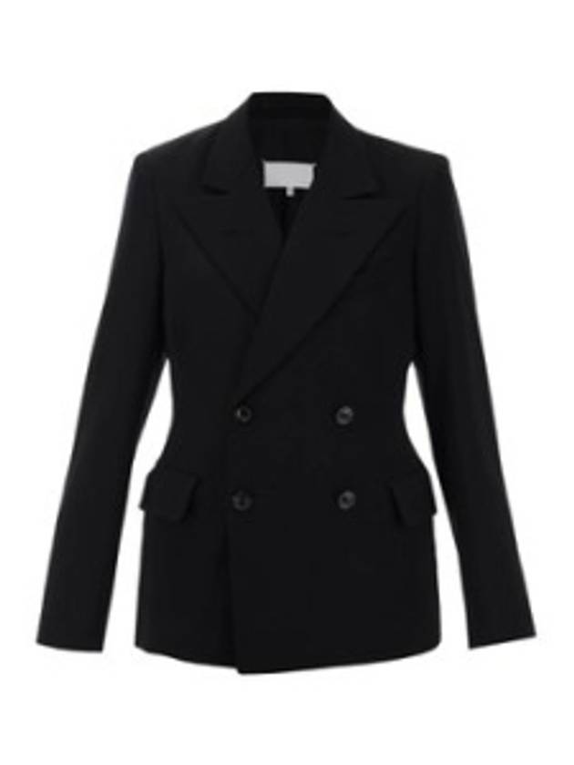 Wool Double Breasted Tailored Jacket Black - MAISON MARGIELA - BALAAN 2