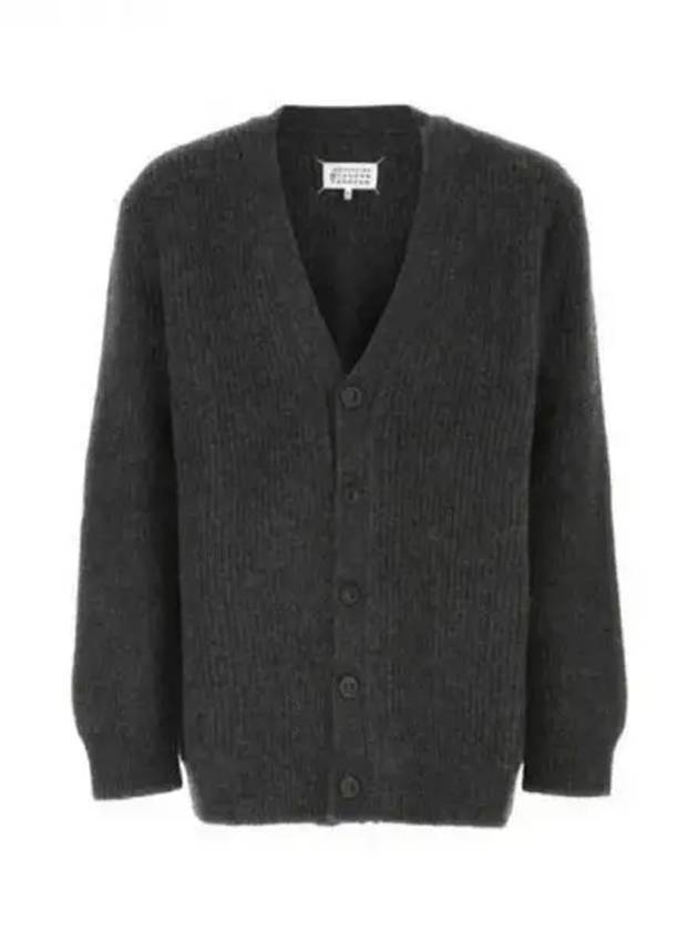 Stitch Alpaca Wool Knit Oversized Fit Cardigan Dark Grey - MAISON MARGIELA - BALAAN 2