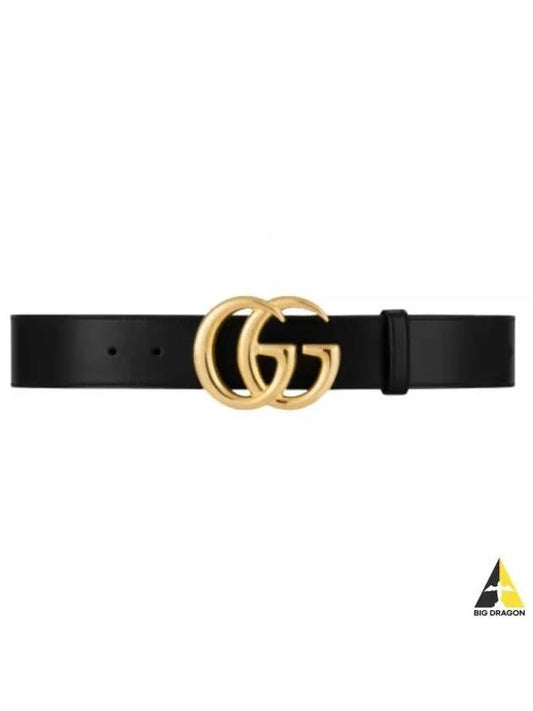 Double G Buckle Leather Belt Black - GUCCI - BALAAN 2