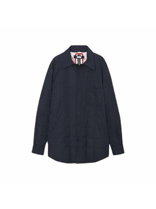 Men's Upper Center Back RWB Striped Jacket Navy - THOM BROWNE - BALAAN 1