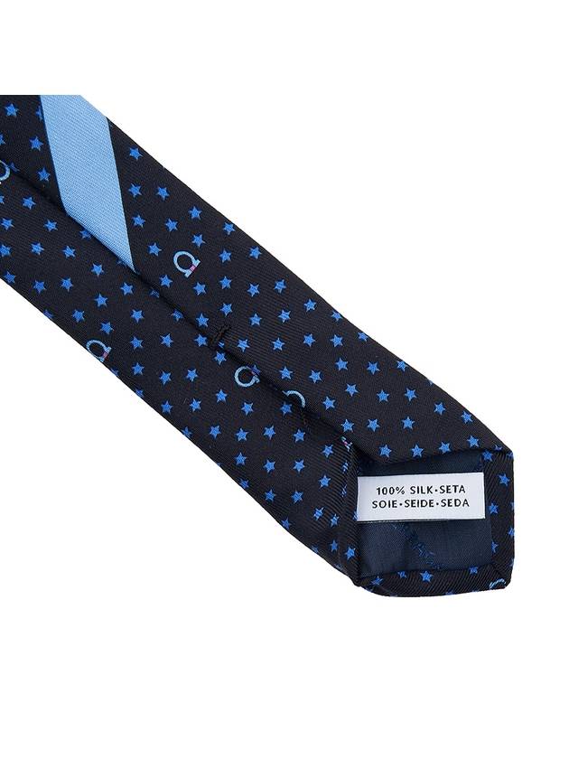 Star Print Silk Tie Black - SALVATORE FERRAGAMO - BALAAN 10