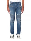 Biker Fade Denim Skinny Jeans Blue - BALMAIN - BALAAN 2