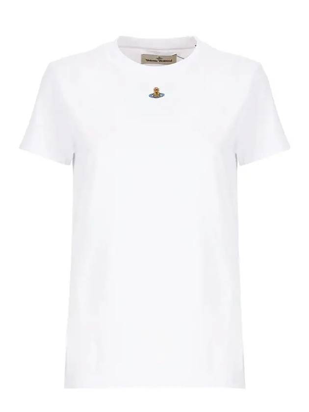 Embroided ORB Peru Short Sleeve T-Shirt White - VIVIENNE WESTWOOD - BALAAN 5