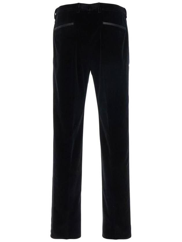 Black Pants With Belt Loops In Velvet Stretch Man - DOLCE&GABBANA - BALAAN 2