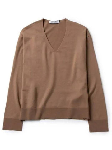 Women s Alghero V neck knit brown - MAX MARA - BALAAN 1