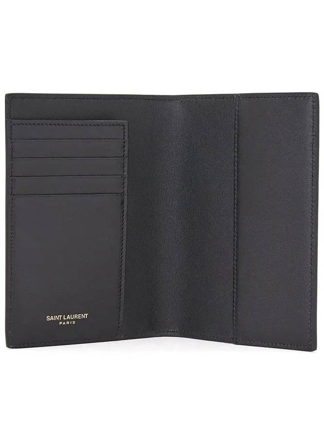 Monogram Logo Card Passport Wallet Black - SAINT LAURENT - BALAAN 3