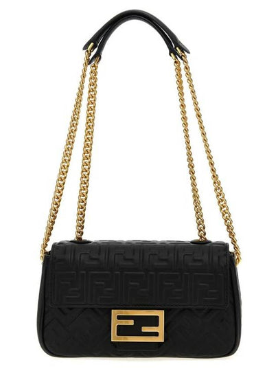 Baguette Medium Nappa Leather Chain Shoulder Bag Black - FENDI - BALAAN 2