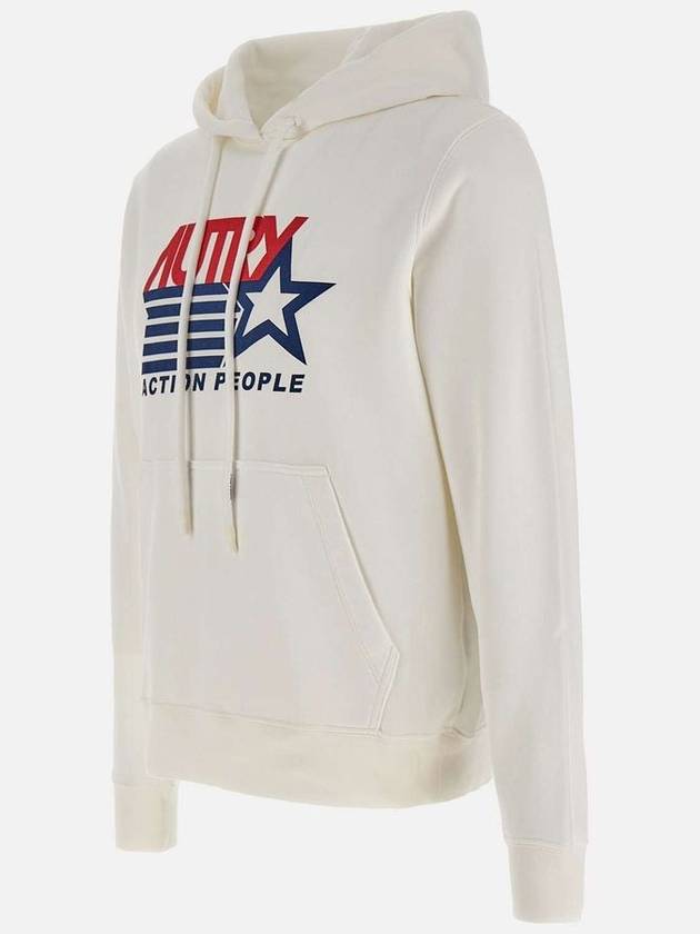 Iconic Logo Print Hoodie White - AUTRY - BALAAN 3