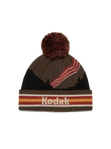 KODAK Apparel multicolor jacquard bell beanie BROWN - KODO - BALAAN 1