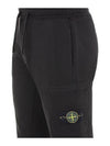 Men's Wappen Patch Cotton Fleece Track Pants Charcoal - STONE ISLAND - BALAAN 6