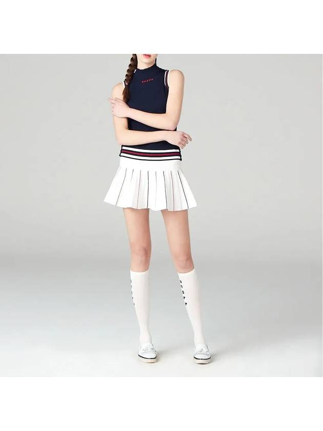 golfwear three-color pleated knit skirt white - ONOFF - BALAAN 3