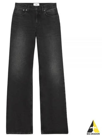 Women s Wide Denim Pants Black FTR403 611 - AMI - BALAAN 1