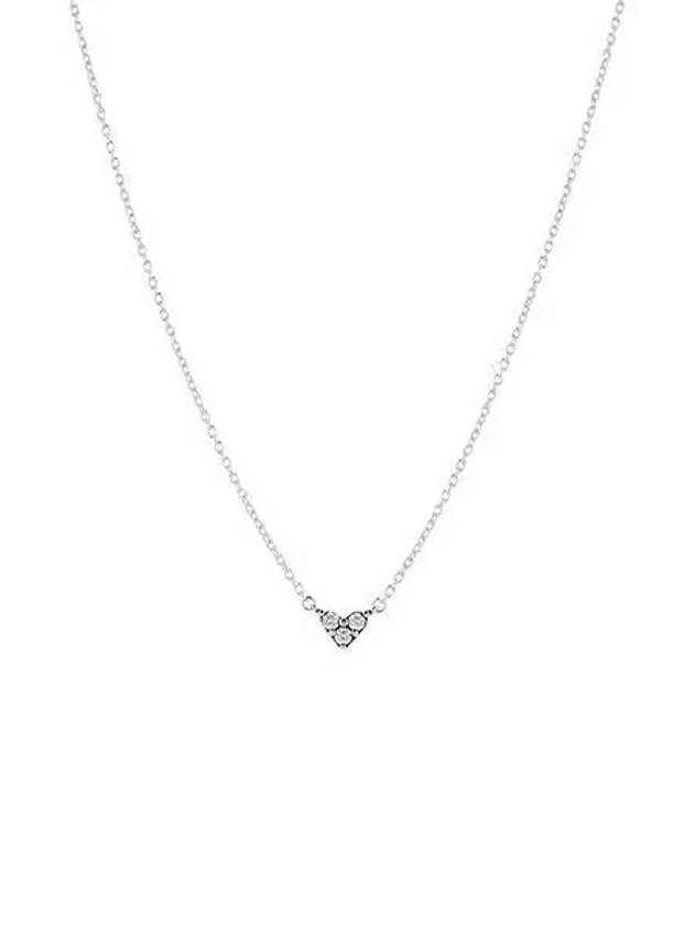 Triple Stone Heart Collier Necklace Silver - PANDORA - BALAAN 2