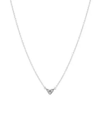 Triple Stone Heart Collier Necklace Silver - PANDORA - BALAAN 2