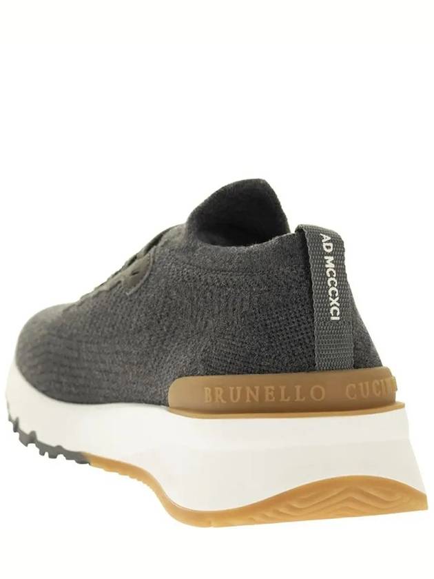 Knit Low Top Sneakers Grey - BRUNELLO CUCINELLI - BALAAN 4