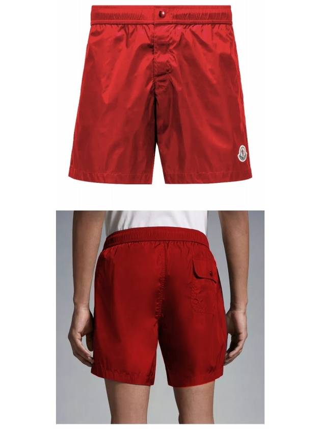 2C00021 53326 455 Logo Patch Side Swim Shorts Red Men’s Pants TJ - MONCLER - BALAAN 4