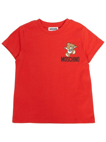 Kids short sleeved t shirt HUM04K LAA02 50109 Adults can wear - MOSCHINO - BALAAN 1