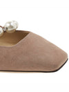 Women s Ade Suede Flat Shoes SZR BALLET PINK WHITE - JIMMY CHOO - BALAAN 9