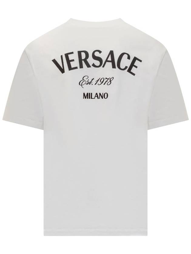 Milano Logo Short Sleeve T-Shirt White - VERSACE - BALAAN 3