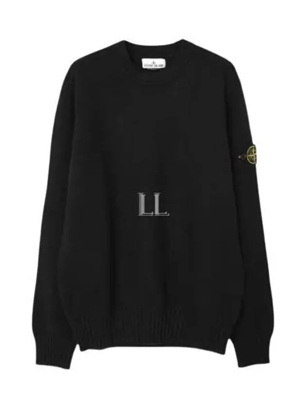 Logo Patch Knit Top Black - STONE ISLAND - BALAAN 2