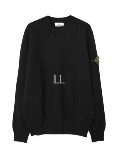 Logo Patch Knit Top Black - STONE ISLAND - BALAAN 2