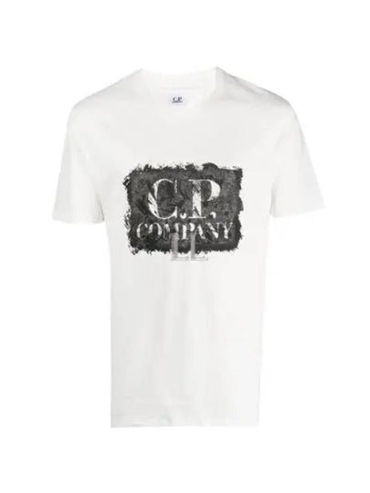 Logo Label Graphic Short Sleeve T-Shirt White - CP COMPANY - BALAAN 2