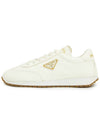 Leather Low Top Sneakers Ivory - PRADA - BALAAN 4