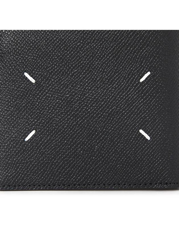 Stitched Bifold Leather Half Wallet Black - MAISON MARGIELA - BALAAN 7