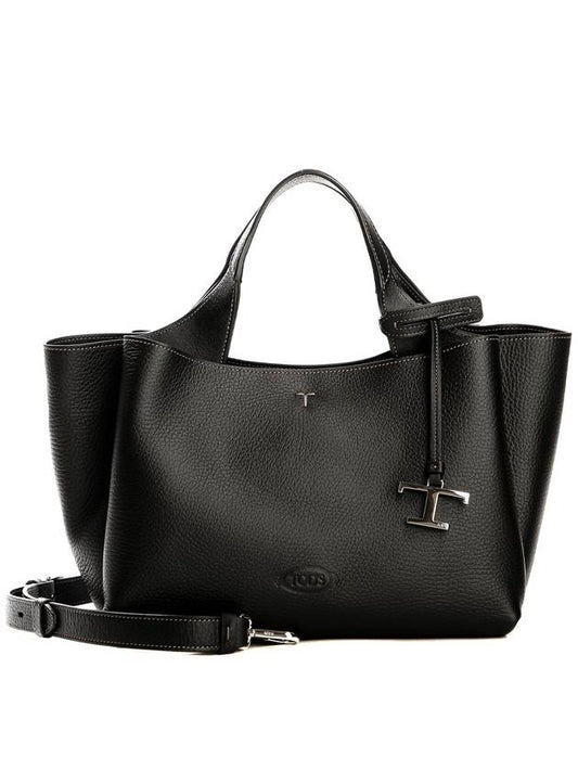 T Timeless Leather Mini Tote Bag Black - TOD'S - BALAAN 2