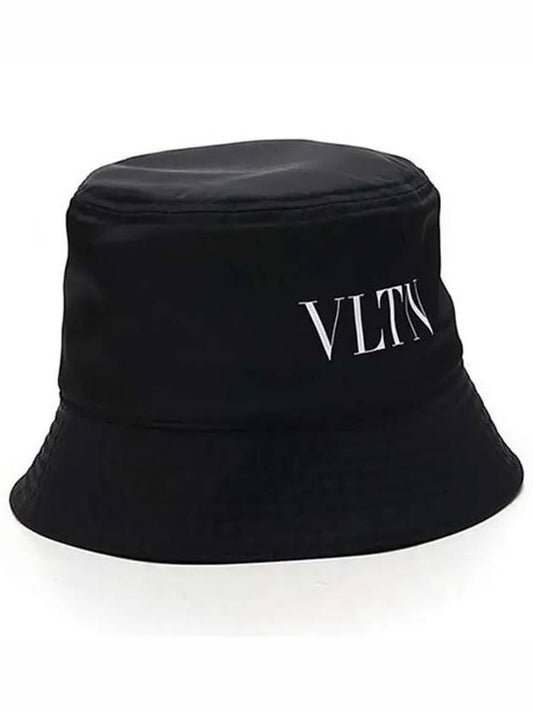 Logo Printed Nylon Bucket Hat Black - VALENTINO - BALAAN 2