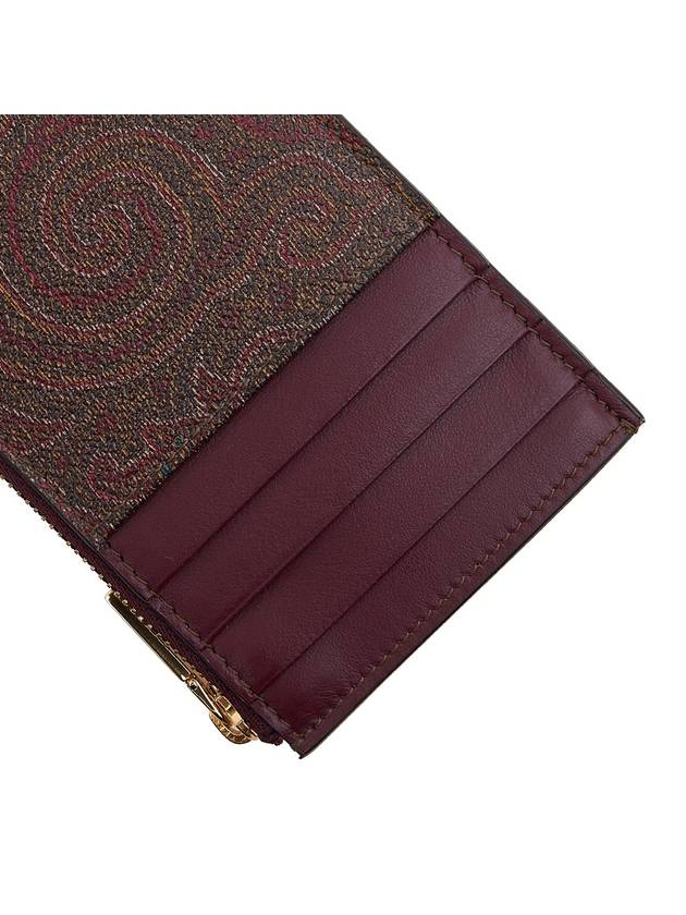 Embroidered Logo Paisley Card Wallet Brown - ETRO - BALAAN 9