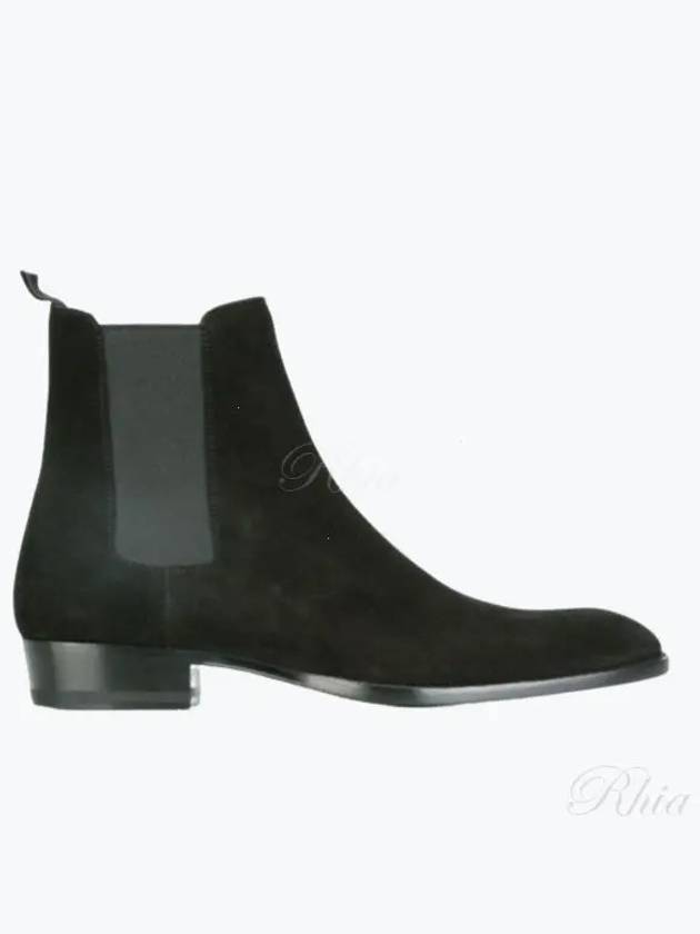 Suede Classic Wyatt Chelsea Boots Black - SAINT LAURENT - BALAAN 2